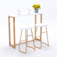 Juego de mesa de bar Glam con caballete, 1/2/3 piezas, altura de mostrador rectangular de madera, color blanco