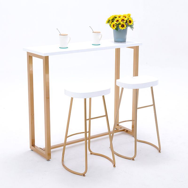 Juego de mesa de bar Glam con caballete, 1/2/3 piezas, altura de mostrador rectangular de madera, color blanco
