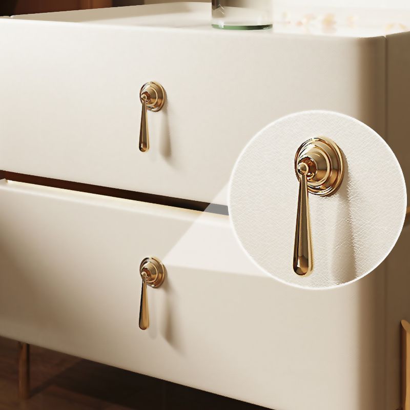 2-drawer Nightstand Contemporary Stone Night Table ,19.7" Tall Clearhalo 'Bedroom Furniture' 'furn' 'furn_night_stand' 'Furniture' 'night_stand' 'Nightstands' 1200x1200_60fdde5b-07f8-403e-8353-b0b98143aed1