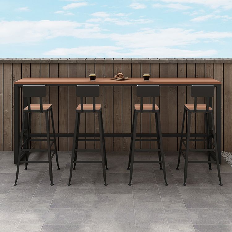 Modern Trestle Counter-height Pub Table Outdoor Rectangle Event and Cocktail Table Clearhalo 'Bar Furniture' 'Bar Tables' 'bar_tables' 'furn' 'furn_bar_tables' 'Furniture' 'furniture_bar_tables' 'Kitchen & Dining Furniture' 1200x1200_60feb1c3-ace9-447f-aa75-4e7b86641eca
