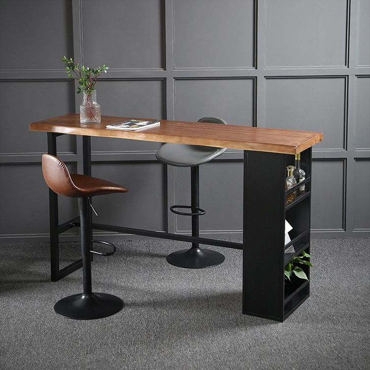 Pine Wood Bar Dining Table Industrial Bar Dining Table with Sled Base Clearhalo 'Bar Furniture' 'Bar Tables' 'bar_tables' 'furn' 'furn_bar_tables' 'Furniture' 'furniture_bar_tables' 'Kitchen & Dining Furniture' 1200x1200_60ff3e05-1cfe-441b-89bd-40301739c37e