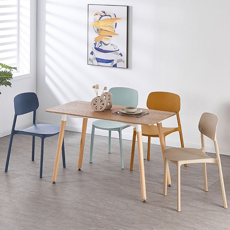 Scandinavian Plastic Kitchen Dining Chair Armless Open Back Chair Clearhalo 'Dining Chairs' 'Dining Tables & Seating' 'dining_chair' 'Furniture' 'furniture_dining_chair' 'Kitchen & Dining Furniture' 1200x1200_610051b2-b3dd-4cfa-8bb9-9ab70c6e82e9