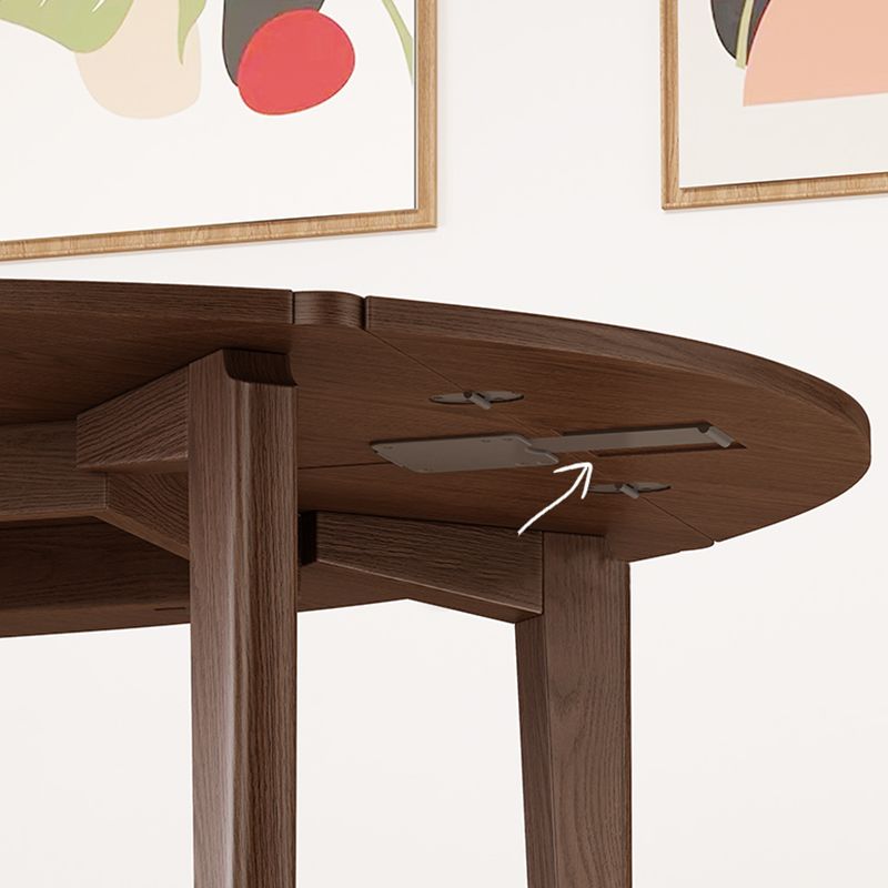 Contemporary Drop-Leaf Dining Table Rubberwood Solid Wood Table with 4 Legs Clearhalo ' dining_table' 'Dining Tables & Seating' 'Dining Tables' 'furn' 'furn_dining_table' 'Furniture' 'furniture_dining_table' 'Kitchen & Dining Furniture' 'kitchen&dining_furn' 'kitchen' 'kitchen_dining_table' 1200x1200_6102a2ef-5e22-4dca-b7b5-c27b054fc1ce