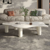 Marble White Single Coffee Table Modern Free-Form Coffee Table