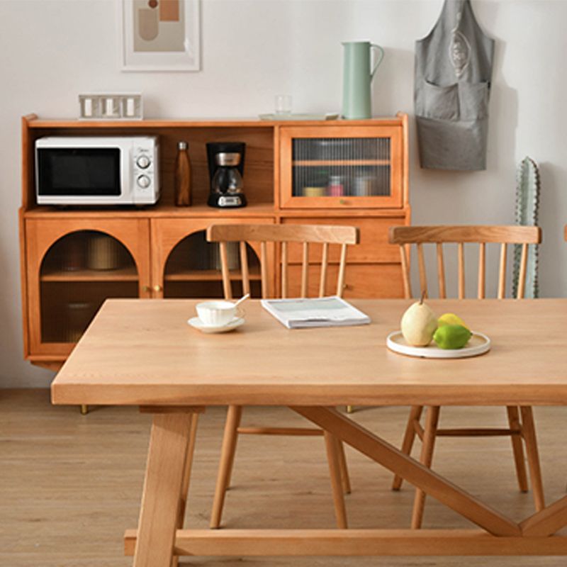 Glam Style Wooden Dining Table Rectangle Table with Wood Legs for Home Use Clearhalo 'Dining Tables & Seating' 'Dining Tables' 'dining_table' 'furn' 'furn_dining_table' 'Furniture' 'Kitchen & Dining Furniture' 1200x1200_6103030b-c896-441f-b33e-b760e5a08d38