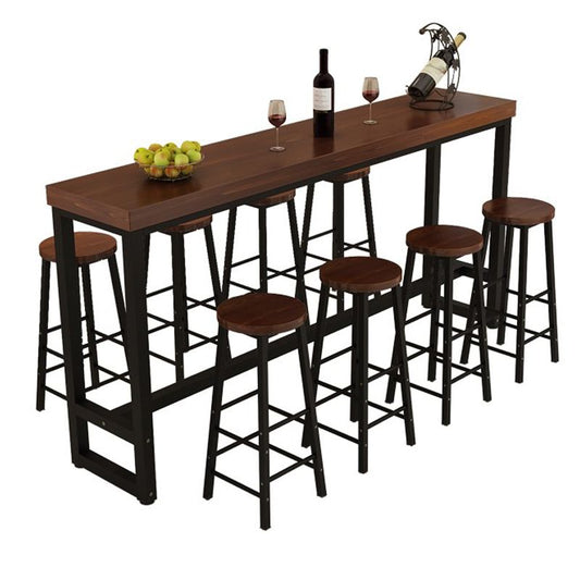 Iron Solid Wood Rectangular Table Industrial Style Home Bar Table Clearhalo 'Bar Furniture' 'Bar Tables' 'bar_tables' 'furn' 'furn_bar_tables' 'Furniture' 'Kitchen & Dining Furniture' 1200x1200_6105f689-27d4-48ab-ba64-bf9cbe30addd