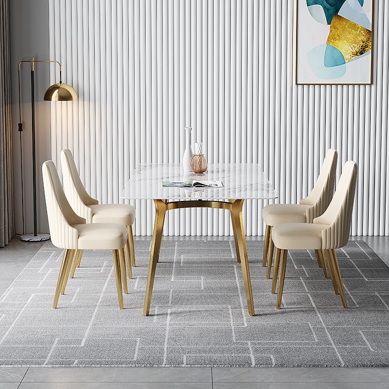 Luxury Sintered Stone Dining Table Rectangle Table with Metal Base and 4 Legs Clearhalo ' dining_table' 'Dining Tables & Seating' 'Dining Tables' 'furn' 'furn_dining_table' 'Furniture' 'furniture_dining_table' 'Kitchen & Dining Furniture' 'kitchen&dining_furn' 'kitchen' 'kitchen_dining_table' 1200x1200_6107b812-36e4-4f6f-b463-36d96fc45ca8