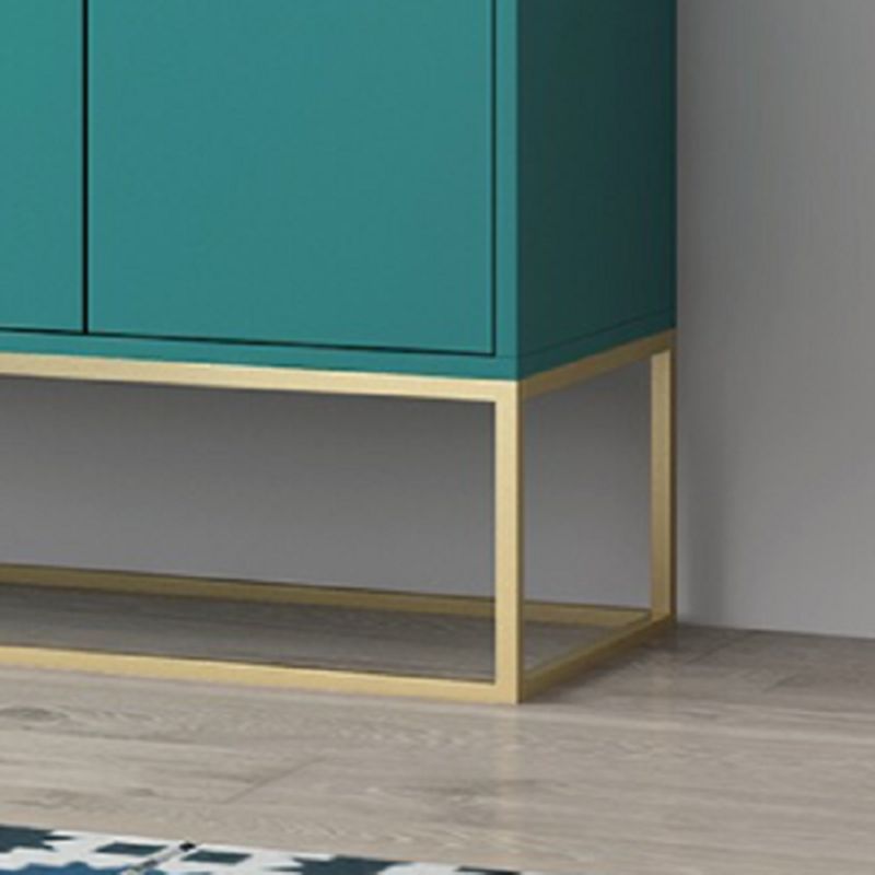 Tavolo da sideboard a 4 porte in legno massiccio glam con base di metallo