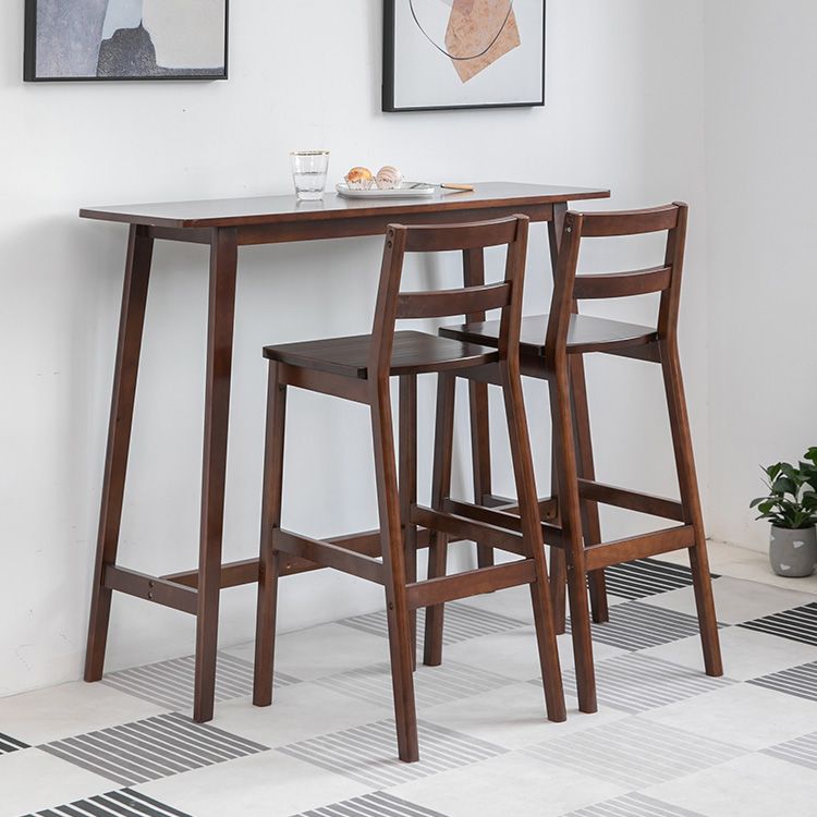 Contemporary Rectangle Bar Table Solid Wood Counter Height Bar Dining Table Clearhalo 'Bar Furniture' 'Bar Tables' 'bar_tables' 'furn' 'furn_bar_tables' 'Furniture' 'Kitchen & Dining Furniture' 1200x1200_610af01a-470b-4f54-be87-6e85ce6b0a1f