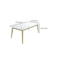 Rectangle 4 Legs Dining Table Glam Style Stone Table for Kitchen