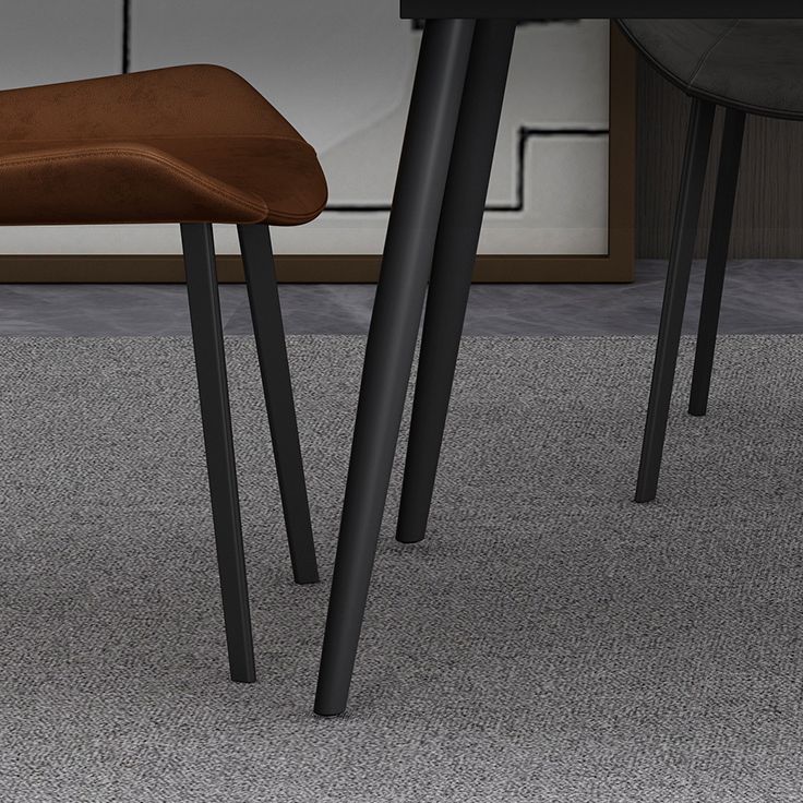 Industrial Style Sintered Stone Dining Table Carbon Steel 4 Legs Base Rectangle Table for Home Clearhalo ' dining_table' 'Dining Tables & Seating' 'Dining Tables' 'furn' 'furn_dining_table' 'Furniture' 'furniture_dining_table' 'Kitchen & Dining Furniture' 'kitchen&dining_furn' 'kitchen' 'kitchen_dining_table' 1200x1200_610b47b6-8e7b-43ed-aacc-b4c34e37bf79