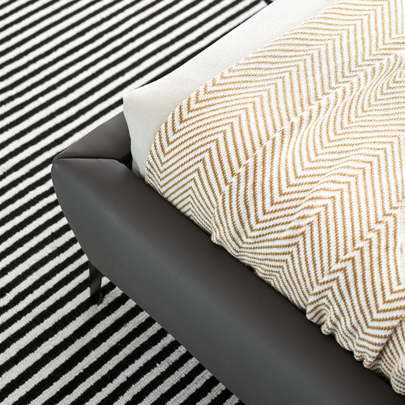 Letto a pannello in legno massiccio con testiera imbottita grigio letto