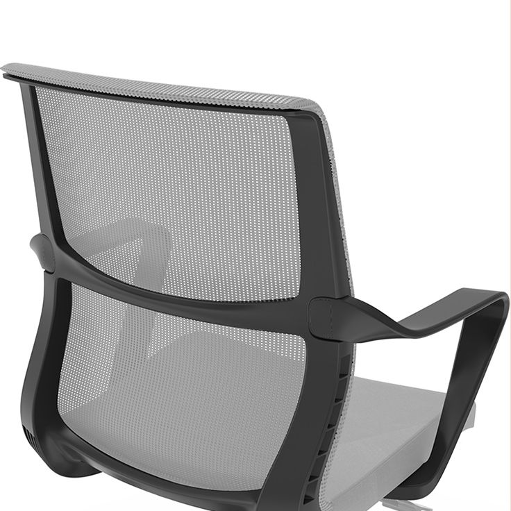 Chaise de bureau de style moderne, bras fixes à dossier moyen, chaise de travail ergonomique en maille