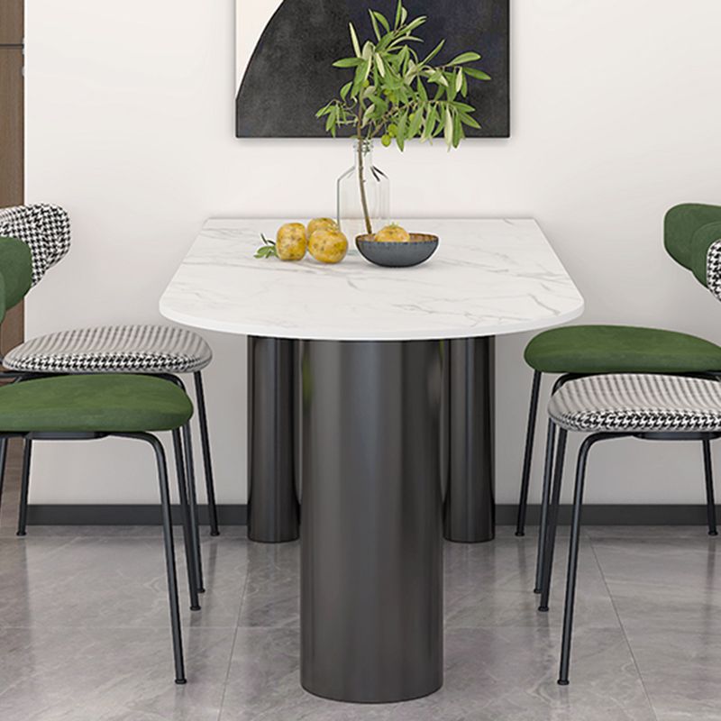 Metal Modern Free Form Table Sintered Stone Table for Dining Room and Kitchen Clearhalo ' dining_table' 'Dining Tables & Seating' 'Dining Tables' 'furn' 'furn_dining_table' 'Furniture' 'furniture_dining_table' 'Kitchen & Dining Furniture' 'kitchen&dining_furn' 'kitchen' 'kitchen_dining_table' 1200x1200_6110f263-0126-43e3-a6c7-35fbcbb8136d