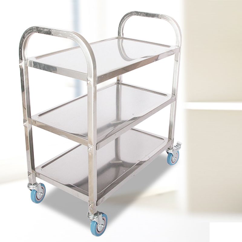 Modern Style Metal Prep Table Rectangular Rolling Prep Table for Dining Room Clearhalo 'furn' 'furn_kitchen_islands_carts' 'Furniture' 'Kitchen & Dining Furniture' 'Kitchen Islands & Carts' 'kitchen_islands_carts' 1200x1200_61110c45-4eca-4115-8cf0-88e940c9cc2c