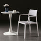 Stacking Plastic Arm Chair Glam Open Back Dining Arm Chair for Dining Room