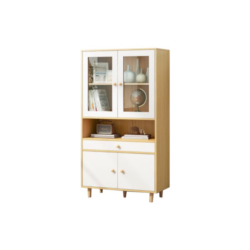 Urban Closed Back Shelf Bookcase Engineered Wood Bookshelf with Cabinets for Study Room