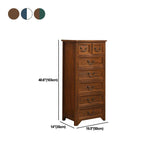 Cassa di lingerie in legno massiccio tradizionale cassa di stoccaggio verticale con cassetti, 19,5 "l x 14" w