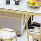 Contemporary Style Rectangle Bar Table Faux Marble Bistro Bar Desk with Storage Clearhalo 'Bar Furniture' 'Bar Tables' 'bar_tables' 'furn' 'furn_bar_tables' 'Furniture' 'Kitchen & Dining Furniture' 1200x1200_61188c9f-f2cc-4651-b8ae-c83a51e52262