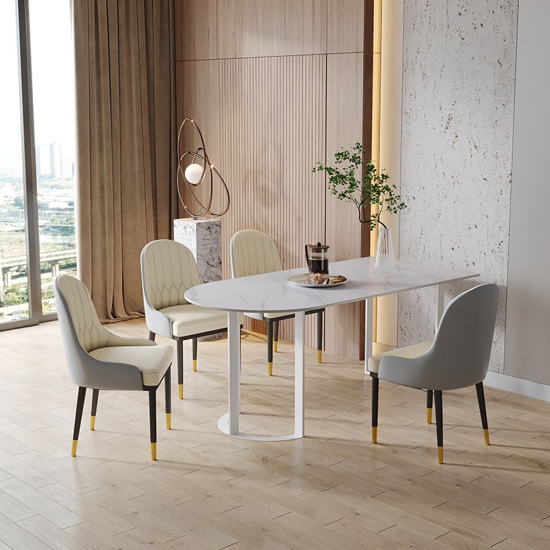 Stone Top Dining Table Traditional Luxury Dining Table with Sled Base Clearhalo ' dining_table' 'Dining Tables & Seating' 'Dining Tables' 'furn' 'furn_dining_table' 'Furniture' 'furniture_dining_table' 'Kitchen & Dining Furniture' 'kitchen&dining_furn' 'kitchen' 'kitchen_dining_table' 1200x1200_611abf8b-1f30-4ea5-b215-2329501b2ce3