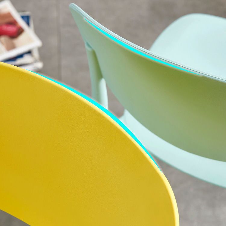 Contemporary Indoor Plastic Open Back Stacking Dining Side Chair Clearhalo 'Dining Chairs' 'Dining Tables & Seating' 'dining_chair' 'furn' 'furn_dining_chair' 'Furniture' 'Kitchen & Dining Furniture' 1200x1200_611aefad-28e5-4a43-8623-47c37e1077c1