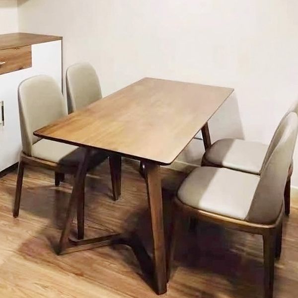 Contemporary Kitchen Standard Dining Table Solid Wood Rectangle Dining Table in Brown Clearhalo ' dining_table' 'Dining Tables & Seating' 'Dining Tables' 'furn' 'furn_dining_table' 'Furniture' 'furniture_dining_table' 'Kitchen & Dining Furniture' 'kitchen&dining_furn' 'kitchen' 'kitchen_dining_table' 1200x1200_611b53b0-a8ac-45d2-8274-d021a9bd0465