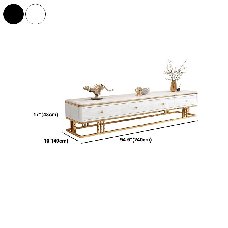 Glamstil Stone TV stehen schwarz -weiß -Fernsehschrank mit Schubladen