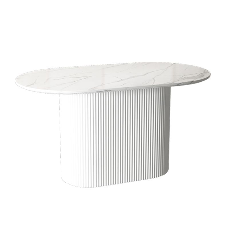 Oval Pedestal Base Dining Table Contemporary Dinette Table for Home Clearhalo ' dining_table' 'Dining Tables & Seating' 'Dining Tables' 'furn' 'furn_dining_table' 'Furniture' 'furniture_dining_table' 'Kitchen & Dining Furniture' 'kitchen&dining_furn' 'kitchen' 'kitchen_dining_table' 1200x1200_611d571c-2a3e-4b35-9dd8-117d10df0f5d