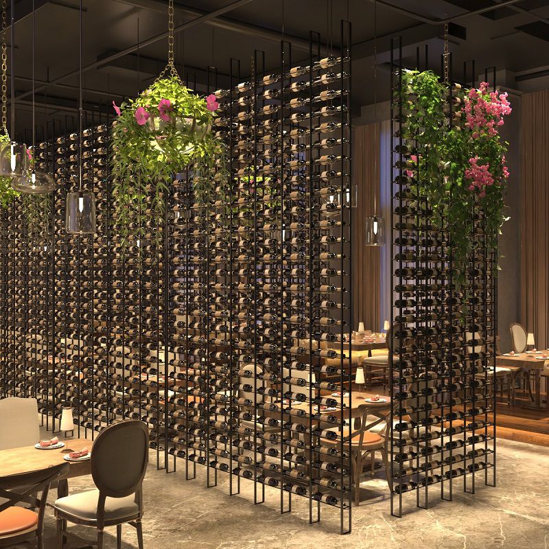 Porta di vino per vino in bottiglia per pavimenti per pavimenti industriali in nero