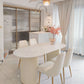 Oval Contemporary Dining Table Sintered Stone Home Fixed Desk