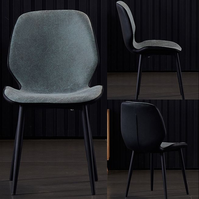Modern Leather Armless Dining Chairs Wingback Side Chair with Black Legs Clearhalo ' kitchen&dining_furn' 'Dining Chairs' 'Dining Tables & Seating' 'dining_chair' 'furn' 'furn_dining_chair' 'Furniture' 'furniture_dining_chair' 'Kitchen & Dining Furniture' 'kitchen' 1200x1200_61236742-1945-43b8-b86f-9e6afe0f0ea7
