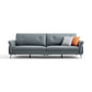 Faux Leather Standard Sofa Flared Arm Loveseat in Gray and Blue