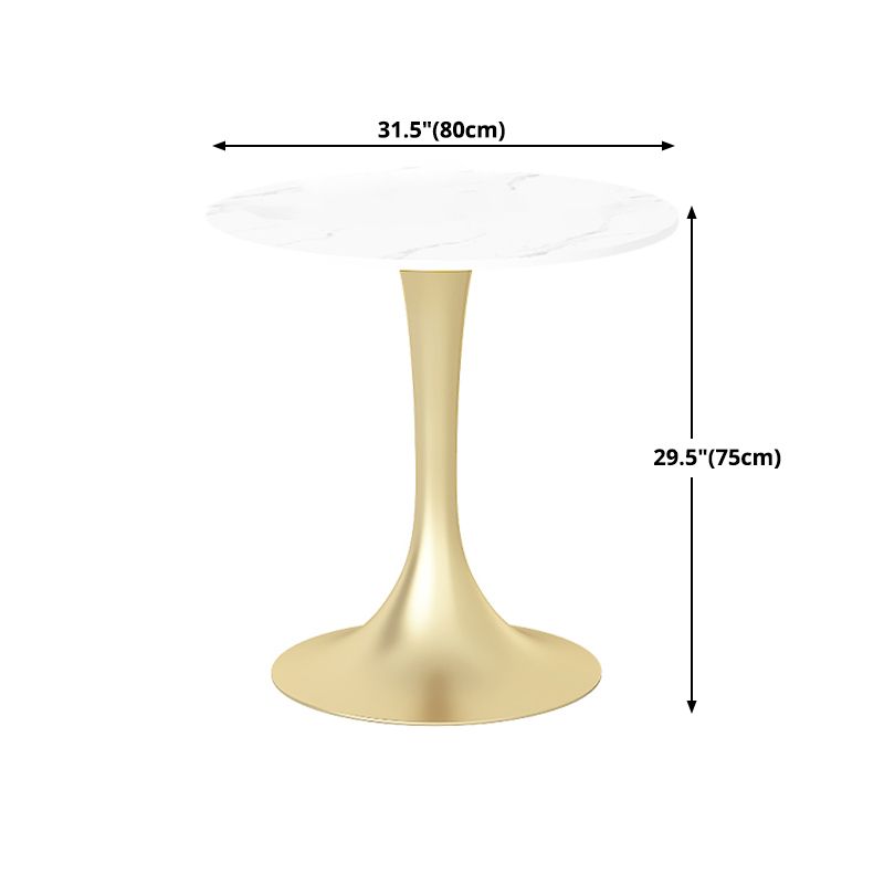 Luxury Sintered Stone Top Dining Table Round Table with Gold Metal Pedestal Clearhalo 'Dining Tables & Seating' 'Dining Tables' 'dining_table' 'furn' 'furn_dining_table' 'Furniture' 'furniture_dining_table' 'Kitchen & Dining Furniture' 'kitchen' 'kitchen_dining_table' 1200x1200_612412fc-a6e0-4eea-9687-e072a3c33def