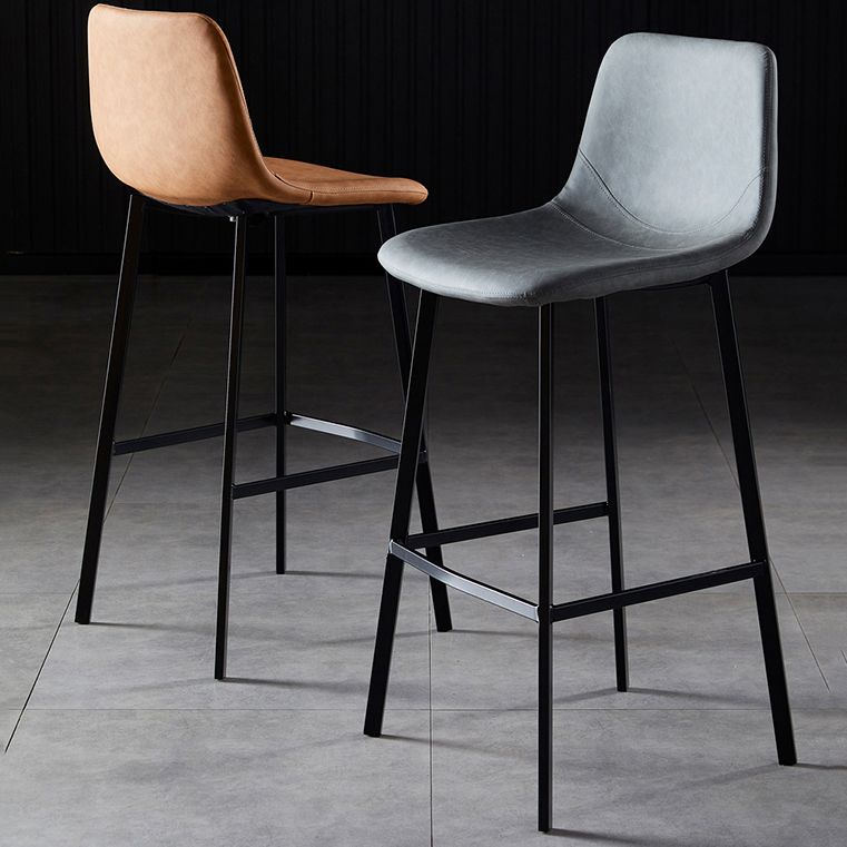 Scandinavian Bristol Low Back Stool Matte Finish Leather Barstool Clearhalo 'Bar Furniture' 'Bar Stools' 'bar_stools' 'furn' 'furn_bar_stools' 'Furniture' 'furniture_bar_stools' 'Kitchen & Dining Furniture' 1200x1200_61246954-d2c3-4f1b-8975-54f8ae7d2654