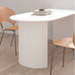 Irregular Shape Dining Table in White Modern Island Table with Double Pedestal Clearhalo 'Dining Tables & Seating' 'Dining Tables' 'dining_table' 'furn' 'furn_dining_table' 'Furniture' 'furniture_dining_table' 'Kitchen & Dining Furniture' 1200x1200_6126712d-6b01-4024-b997-ab026a912efe