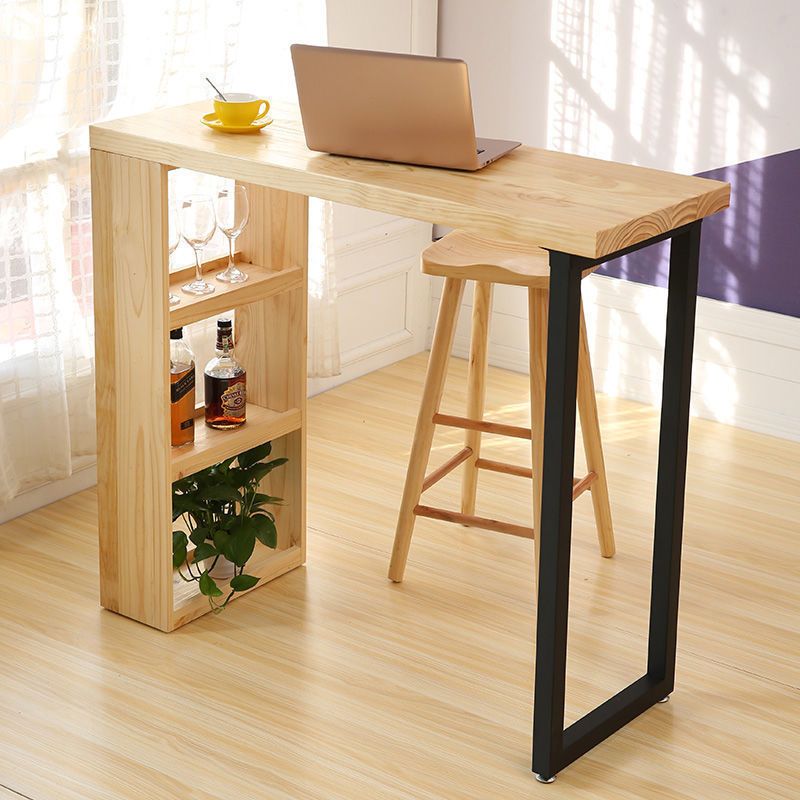Contemporary Style Wooden Table Dining Bar Counter Table for Kitchen Clearhalo 'Bar Furniture' 'Bar Tables' 'bar_tables' 'Furniture' 'furniture_bar_tables' 'Kitchen & Dining Furniture' 1200x1200_612686b5-d45d-45e9-b908-fac46b2da75d