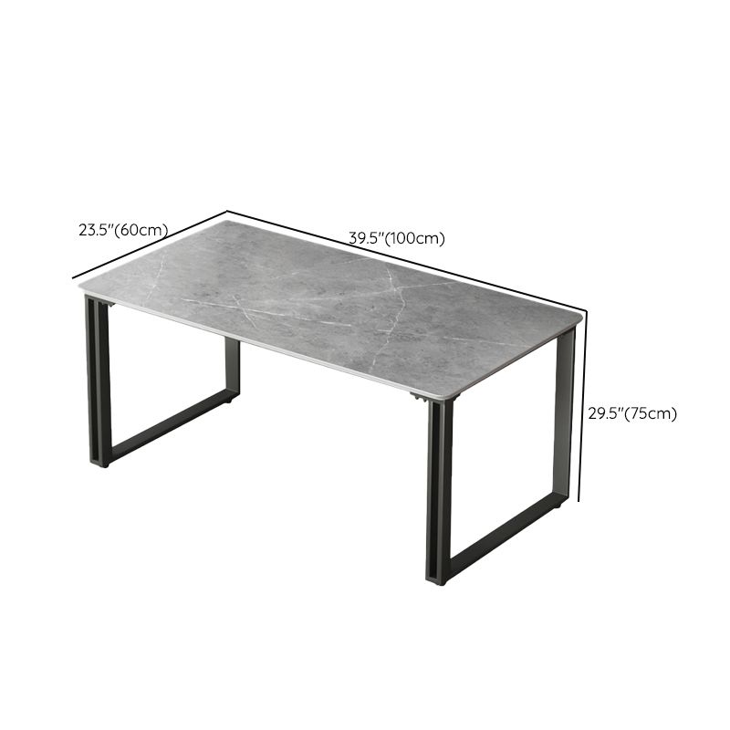 Escritorio de escritura de hierro y piedra escritorio de oficina rectangular gris rectangular
