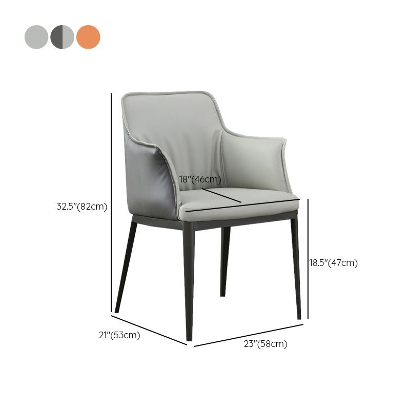 Upholstered Dining Chairs Faux Leather Arm Chairs with Metal Base Clearhalo 'Dining Chairs' 'Dining Tables & Seating' 'dining_chair' 'furn' 'furn_dining_chair' 'Furniture' 'Kitchen & Dining Furniture' 1200x1200_61272c35-28d5-4b7f-bec8-dfe8150369d3
