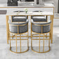 Glam Design Upholstered Fabric Stools for Home Luxury Bucket Stools with Cushion