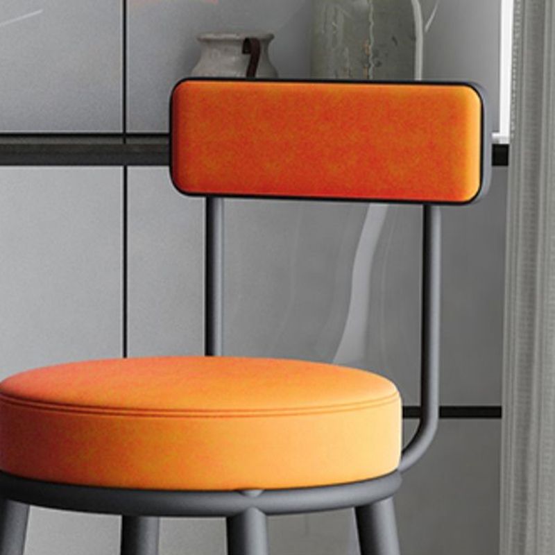 Modern Metal Legs Upholstered Indoor Bar Stool with Footrest