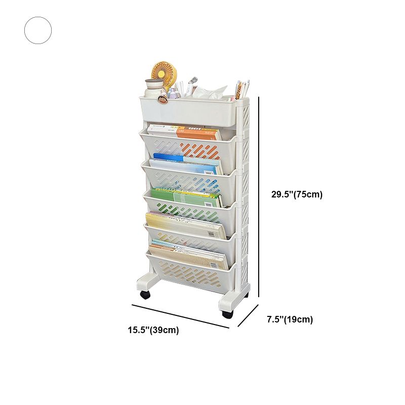 Modern & Contemporary Shelf Bookcase  Plastic/Acrylic Bookshelf with Caster