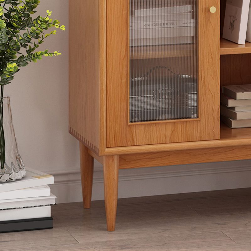 Mid-Century Modern Solid Wood Chest Rectangle Accent Cabinet with Glass Top Clearhalo 'Cabinets & Chests' 'cabinets_chests' 'furn' 'furn_cabinets_chests' 'Furniture' 'Living Room Furniture' 1200x1200_61298161-950a-4570-82b6-05810eac87ec