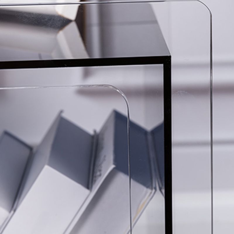 Modern Square End Table Double Tier Corner Table with Storage Clearhalo 'Coffee & Accent Tables' 'End & Side Tables' 'end_side_tables' 'furn' 'furn_end_side_tables' 'Furniture' 'Living Room Furniture' 1200x1200_612a59c5-fec7-463f-a5d5-2f1302533d27