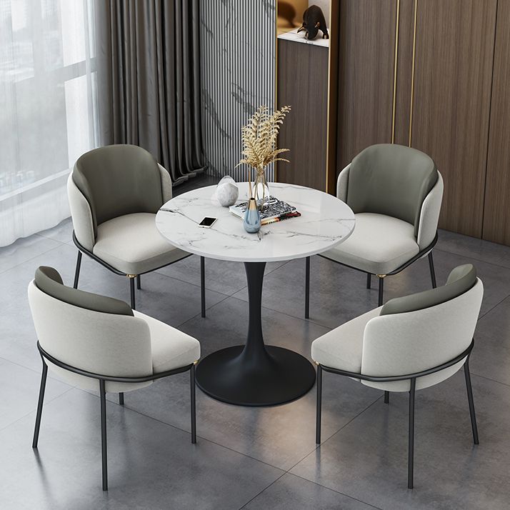 Contemporary Tulip Base Dinner Table Stone Dining Table Round for Home Clearhalo ' dining_table' 'Dining Tables & Seating' 'Dining Tables' 'furn' 'furn_dining_table' 'Furniture' 'furniture_dining_table' 'Kitchen & Dining Furniture' 'kitchen&dining_furn' 'kitchen' 'kitchen_dining_table' 1200x1200_612b0bac-a535-4402-8190-3c565db8dd81