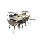 Modern Rectangle Stone Table 4 Legs Standard Height Kitchen Dining Table without Chair