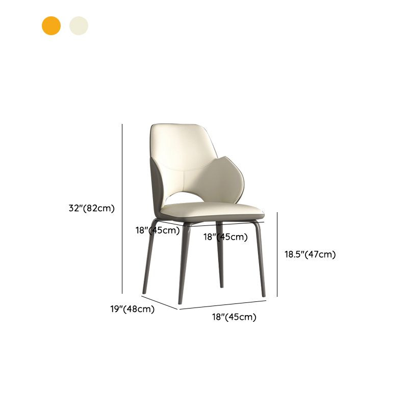 Modern Arm Chair Faux Leather Open Back Dining Room Chair for Kitchen Clearhalo 'Dining Chairs' 'Dining Tables & Seating' 'dining_chair' 'furn' 'furn_dining_chair' 'Furniture' 'Kitchen & Dining Furniture' 1200x1200_612c9d0f-ad91-48af-a5d2-b4b531f0201b