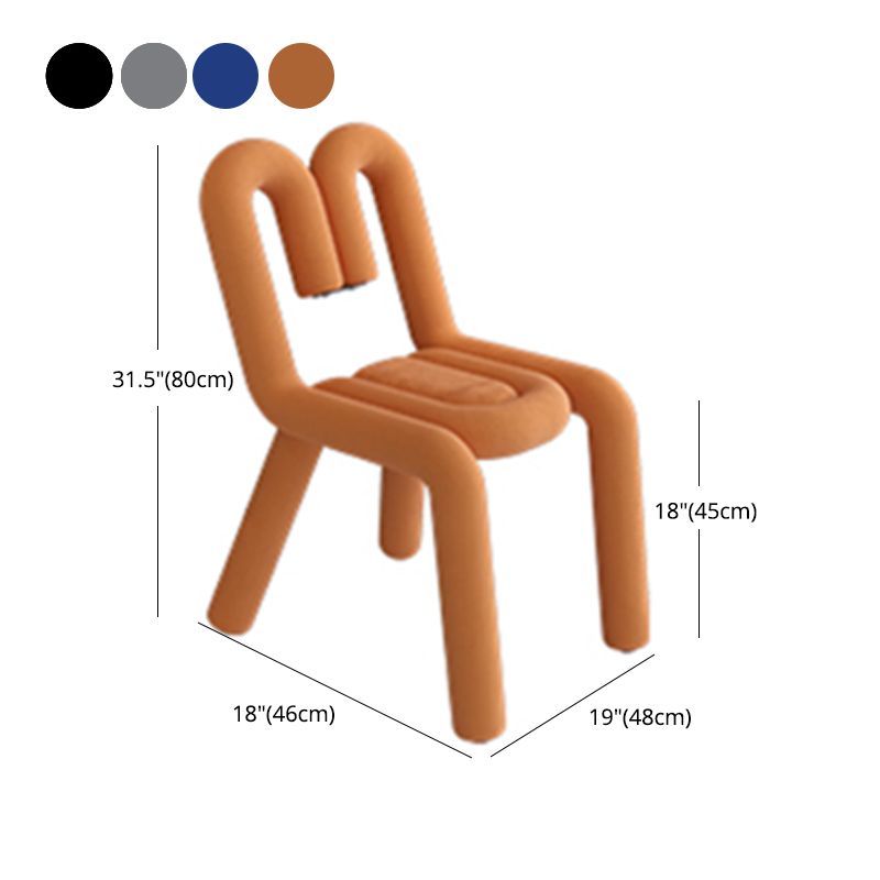 Contemporary Style Side Chair Velvet Open Back Dining Side Chair Clearhalo 'Dining Chairs' 'Dining Tables & Seating' 'dining_chair' 'furn' 'furn_dining_chair' 'Furniture' 'furniture_dining_chair' 'Kitchen & Dining Furniture' 1200x1200_612e0975-a6bd-46cd-bc88-d90a3cfe319f