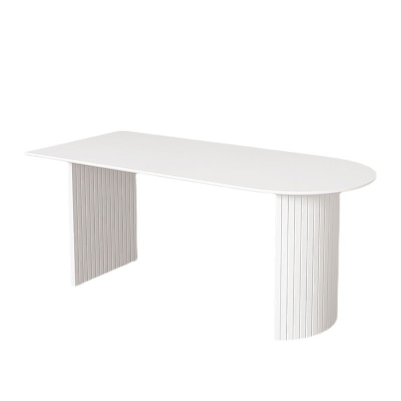 Stone Top Table Contemporary Dining Table with Sled Base in White Clearhalo 'Dining Tables & Seating' 'Dining Tables' 'dining_table' 'Furniture' 'furniture_dining_table' 'Kitchen & Dining Furniture' 'kitchen' 'kitchen_dining_table' 1200x1200_612e8ea7-d980-42b9-9373-3b54035f8d47