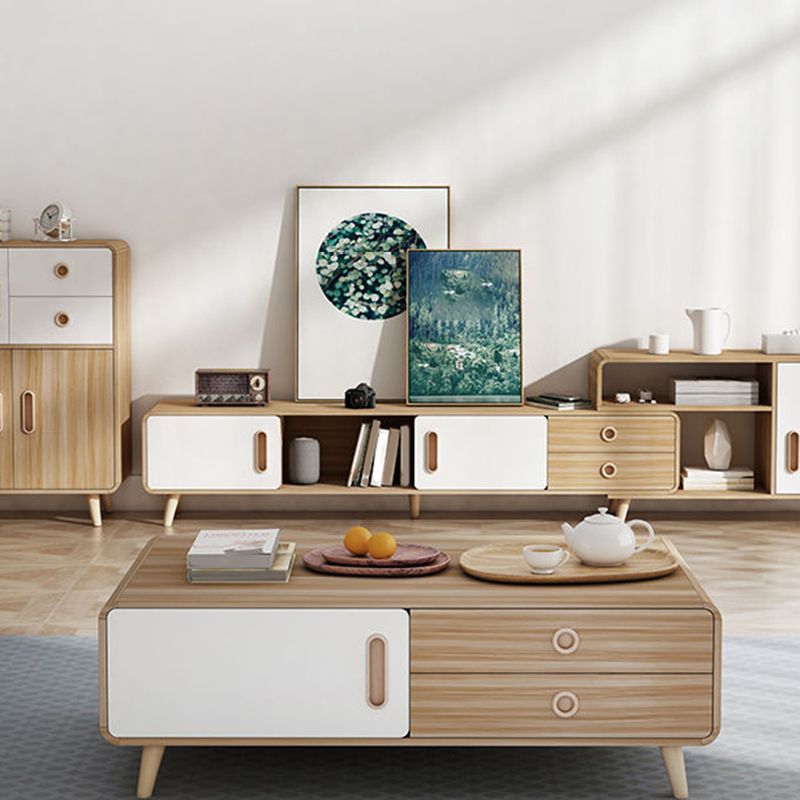 WoodenTV Media Console Moderm TV Stand Console for Living Room Clearhalo 'furn' 'furn_tv_stands_entertainment_centers' 'Furniture' 'Living Room Furniture' 'TV Stands & Entertainment Centers' 'TV Stands & Media Storage Furniture' 'tv_stands_entertainment_centers' 1200x1200_6130b188-e777-424c-9971-f20e0f3412e3