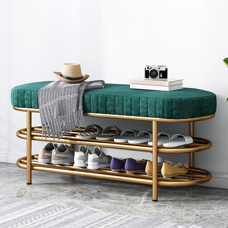 Glam 14.5" W Seating Bench Cushioned Shoe Storage Entryway and Bedroom Bench Clearhalo 'Benches' 'Chairs & Seating' 'furn' 'furn_benches' 'Furniture' 'Living Room Furniture' 1200x1200_6130fcba-fef7-4ace-86b4-67132745eeca